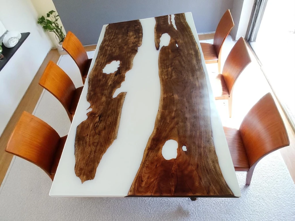 Natural Acacia Slab Epoxy Coffee Table – Made to Order Home Decor